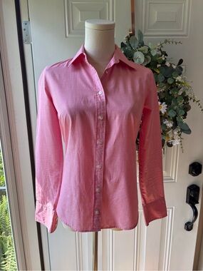 Vintage Y2K J. Crew Pink Button-Down 100% Cotton Shirt